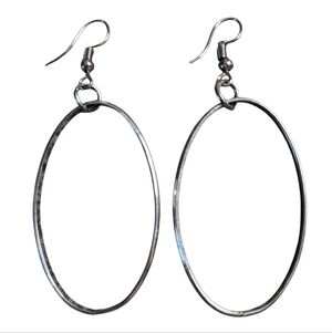 Gunmetal Hoop Earrings